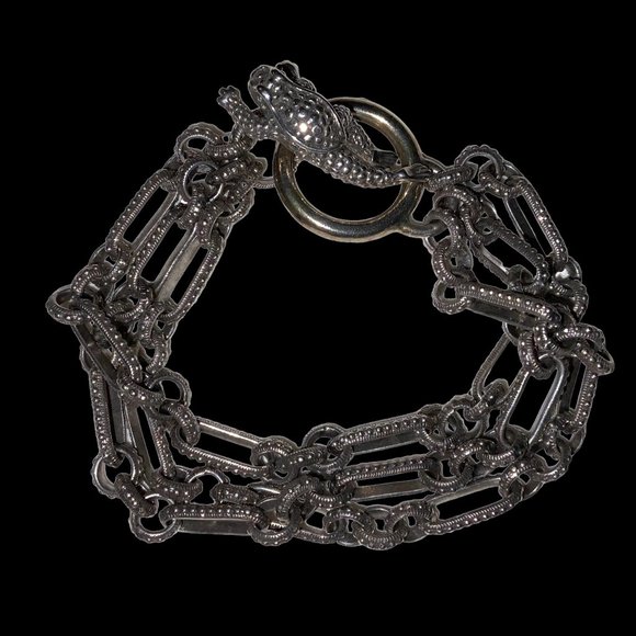 Vintage Barry Kieselstein Cord Sterling Silver Frog Multi Chain Bracelet - Picture 10 of 10